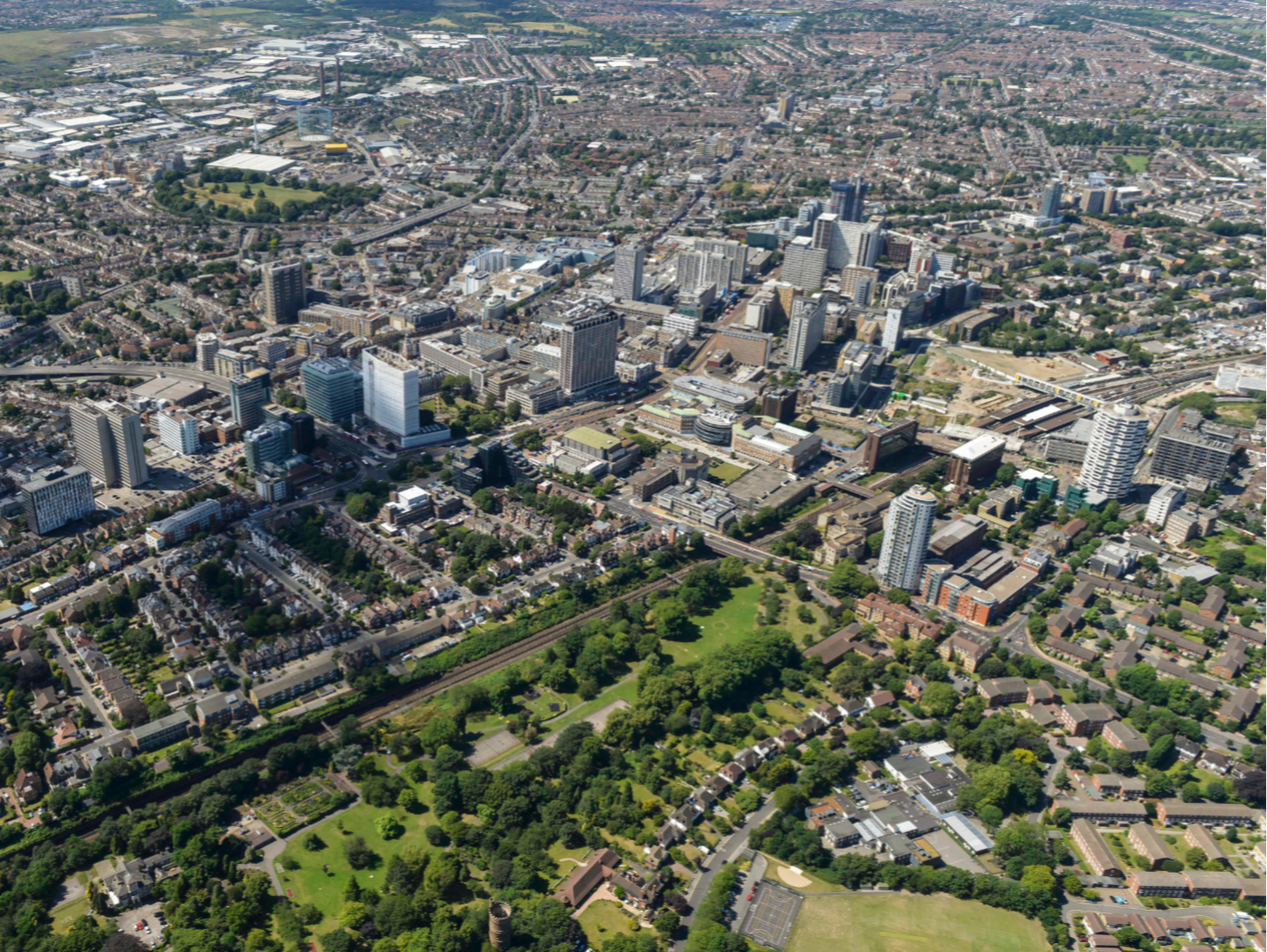 An aerial view of Croydon town centre