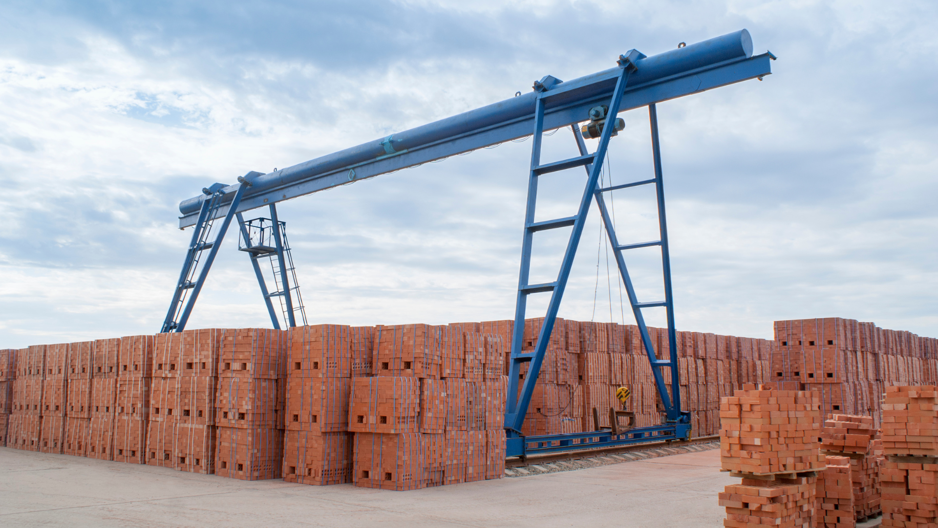 a brick factory's shipping yard