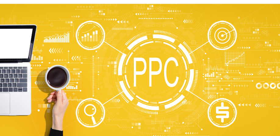 a diagram with PPC in the middle, with charts and symbols around the outside