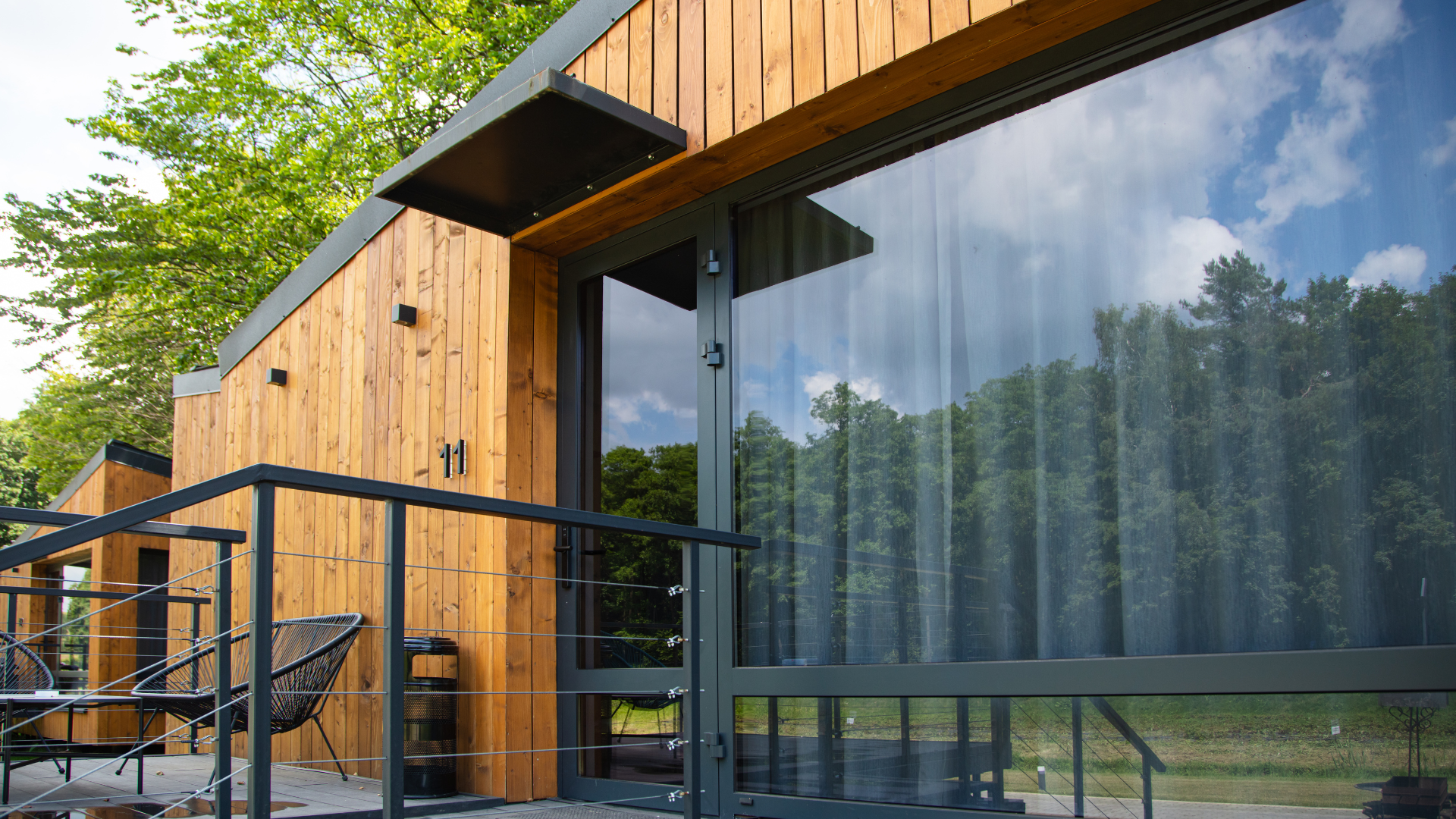 A newly built house made of sustainable materials