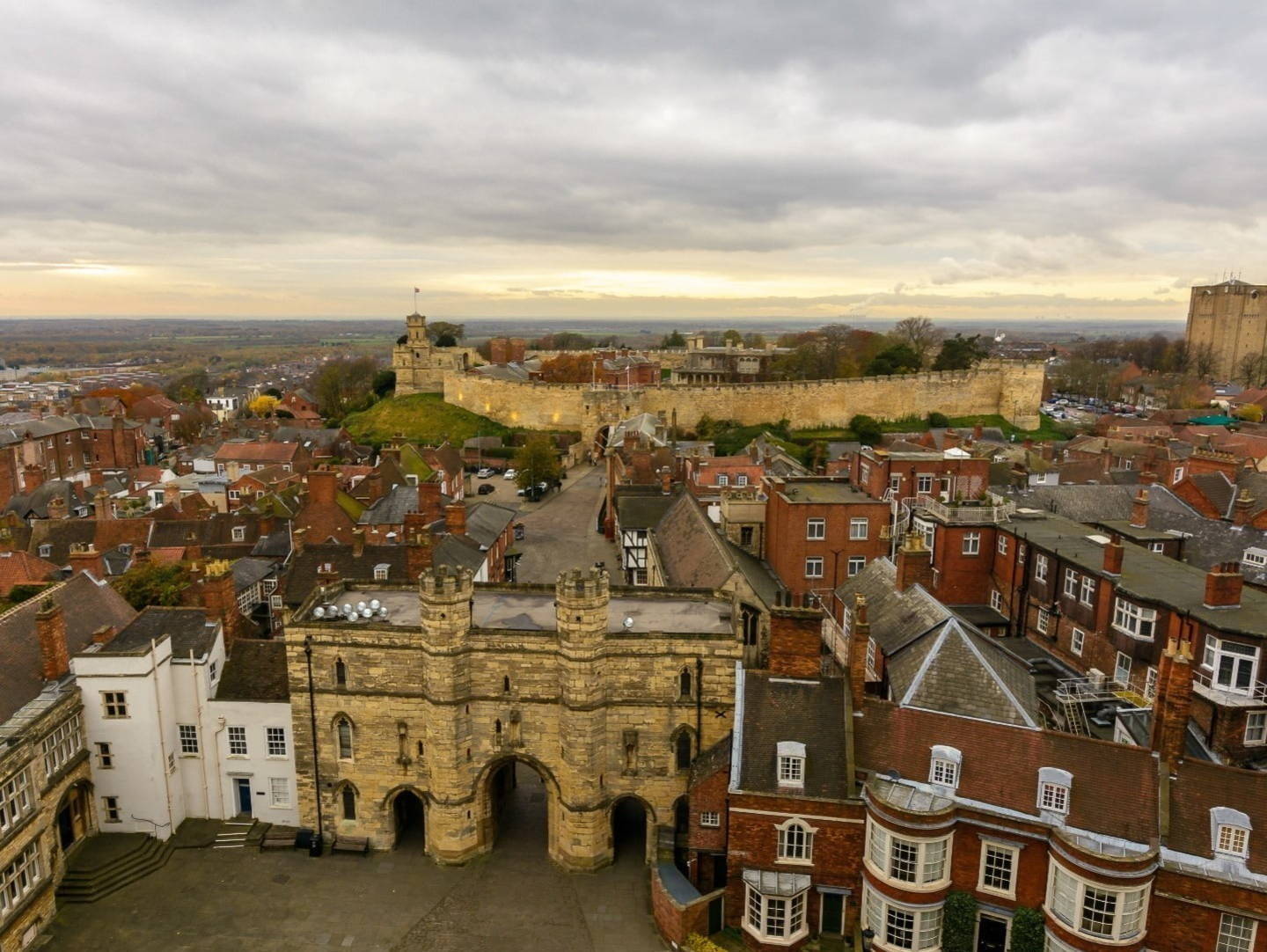 A view of Lincoln Castle from above
