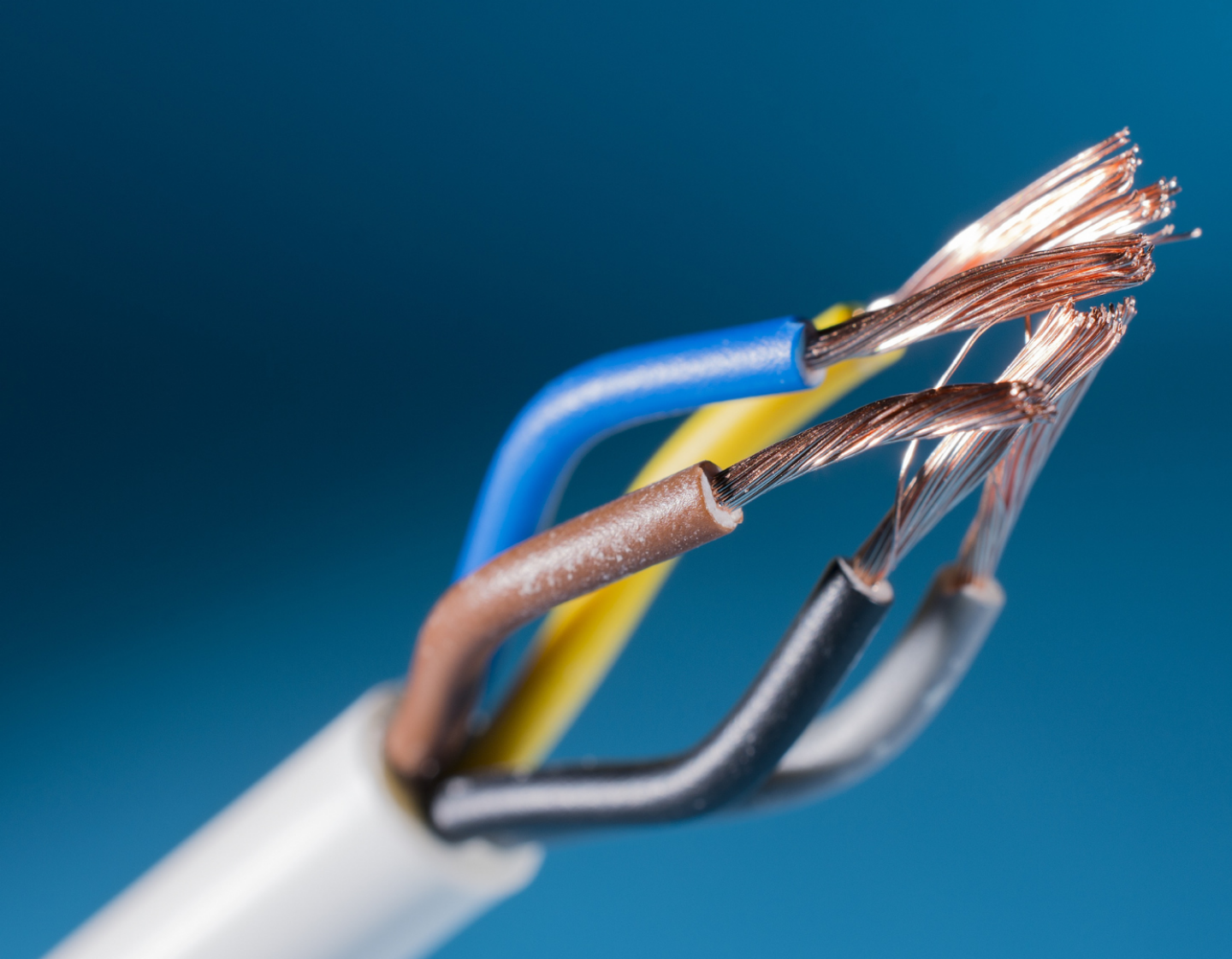 A closeup image of an electrical wire